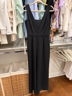 Gianni Bini Black Wide-Leg Jumpsuit with Buttoned Bodice